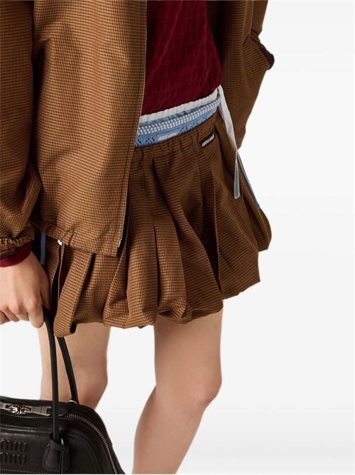 Minigonna plissé in vichy check MIU MIU | MG272319OSF0QB7